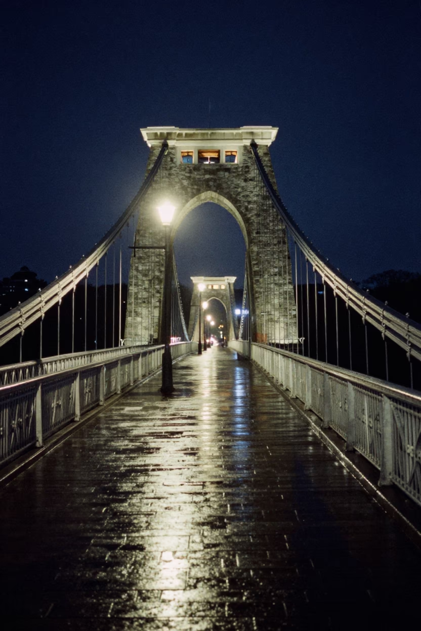 Late At Night Light on Street Details in Bristol in in Bristol, United Kingdom