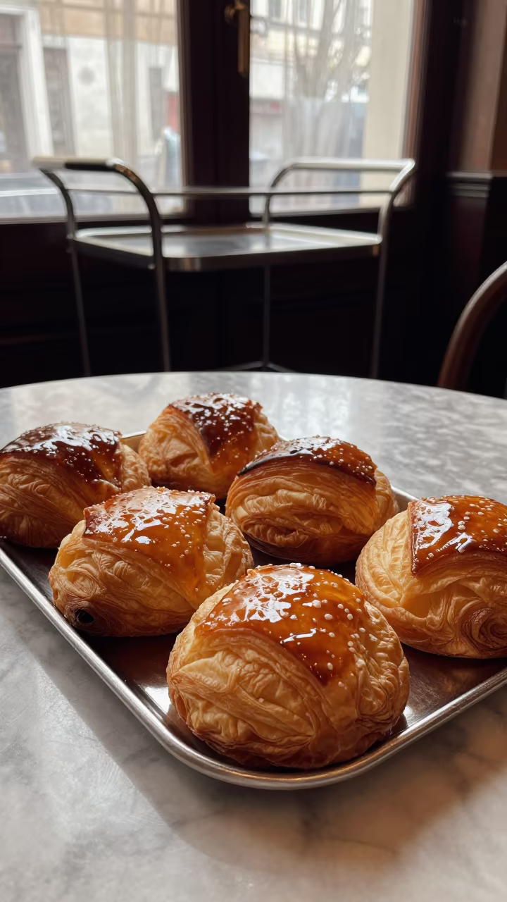 Late Autumn Pastry Tray on Marble Cafe Table in on a marble cafe table in Jizzakh