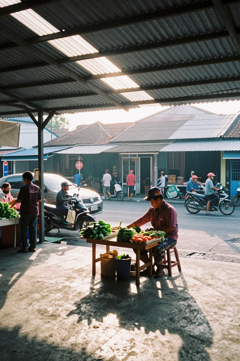 Late Morning at Late Morning Light in Denpasar in in Denpasar, Indonesia