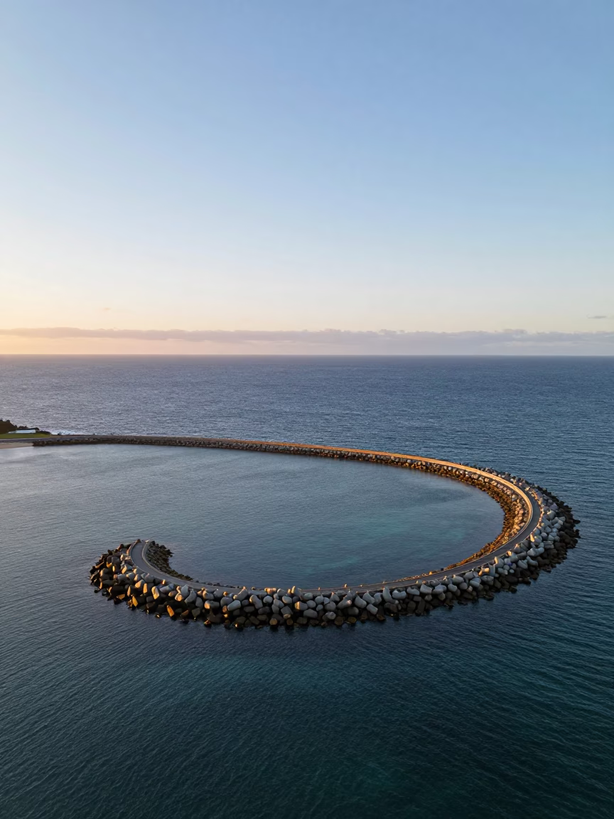 Late Morning Coastal Horizon View of Perth Western Australia Australia with Breakwater in in Perth, Western Australia, Australia