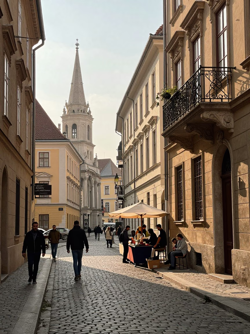Late Morning in Budapest at The Late Morning Light in in Budapest, Hungary