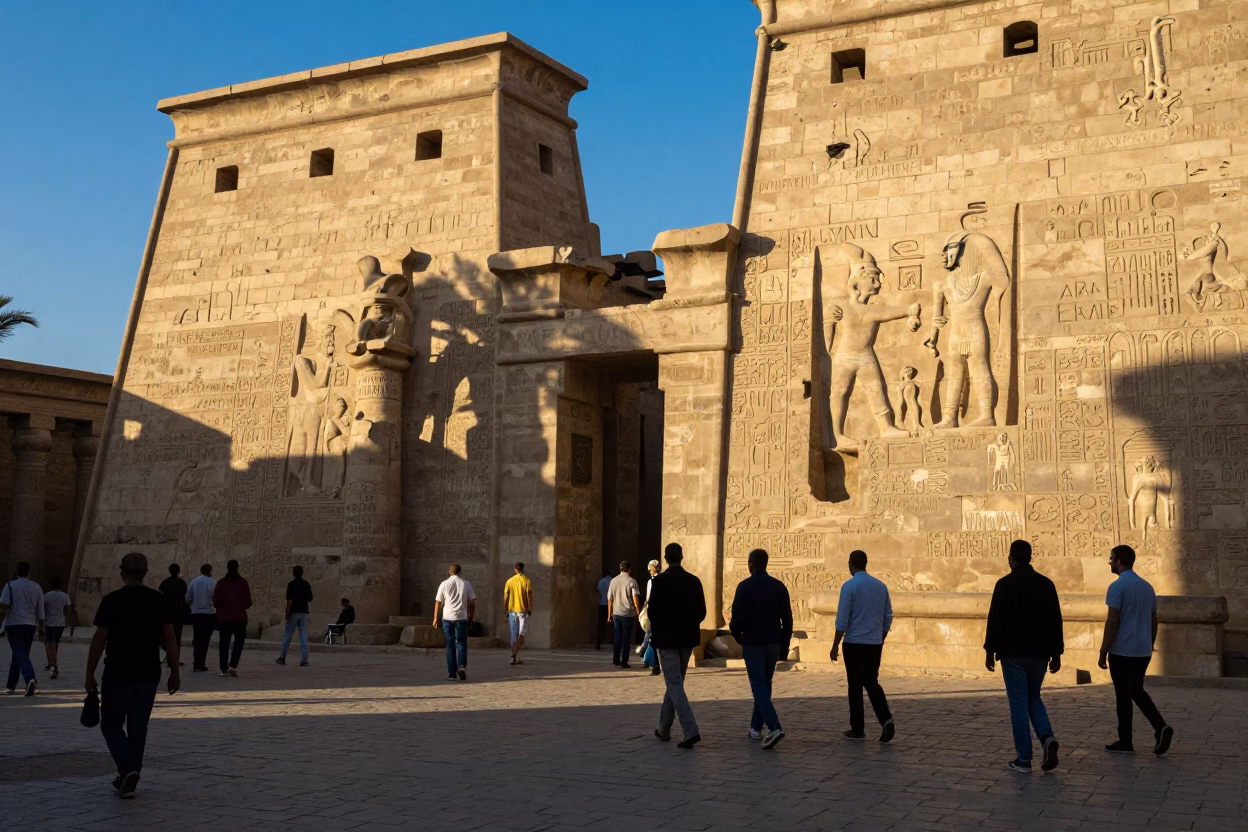 Late Morning in Luxor at The Late Morning Light in in Luxor, Egypt