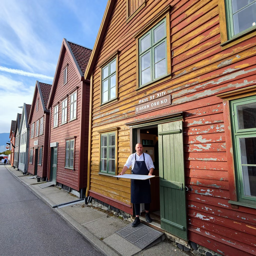 Late Morning Light on Baker in in Bergen, Norway