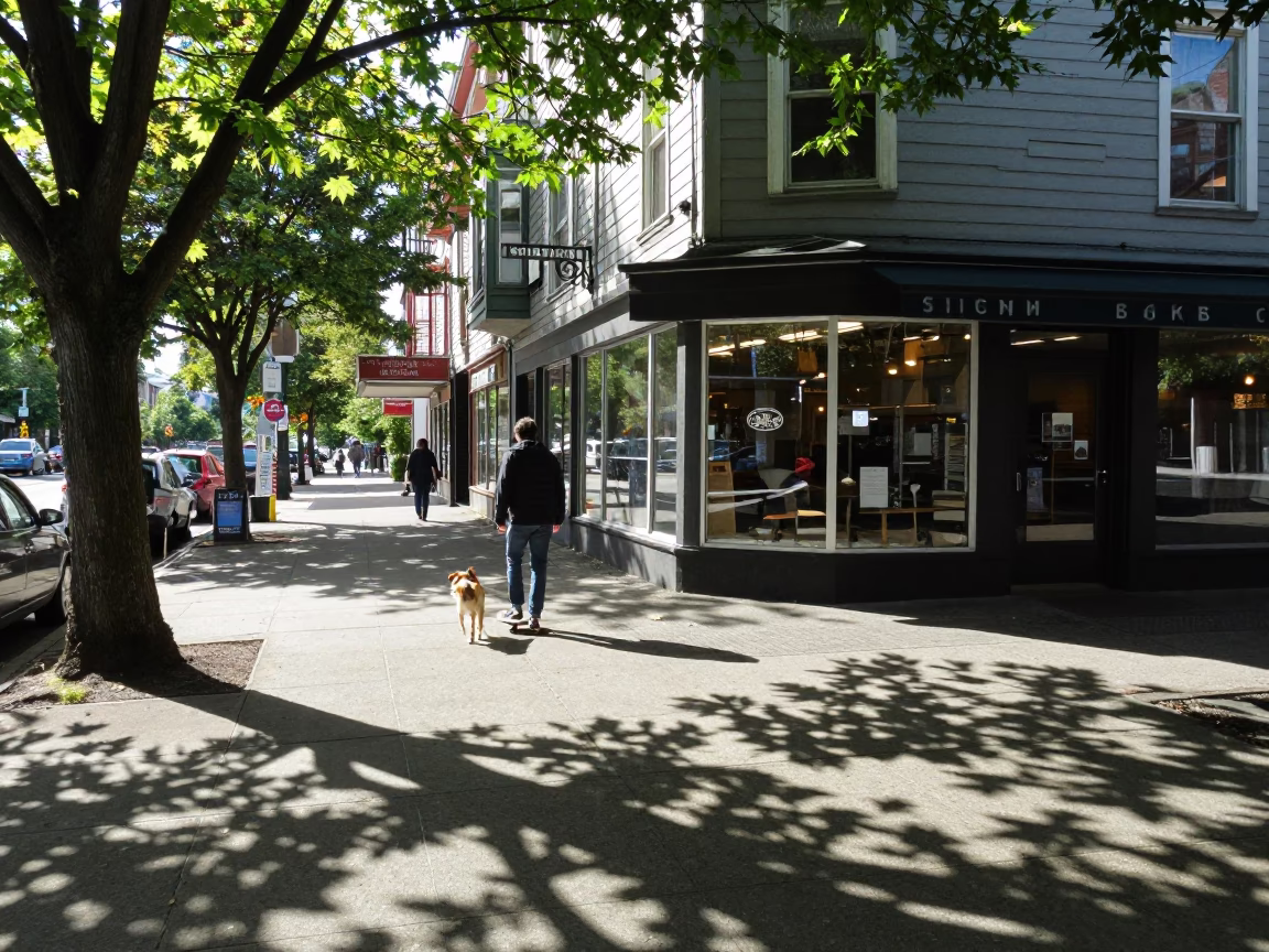 Late Morning Light on Dog in in Portland, Oregon, United States