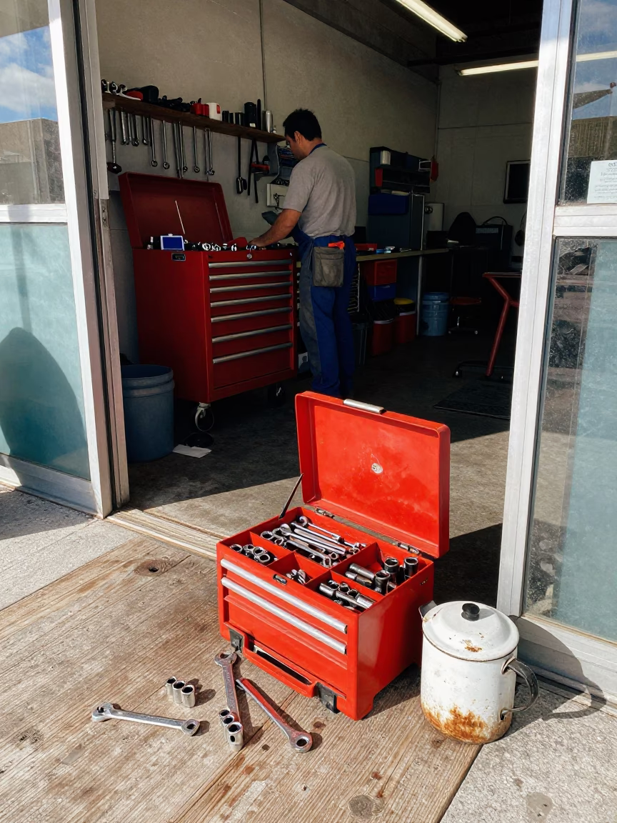 Late Morning Light on Mechanic in Miami in in Miami, Florida, United States