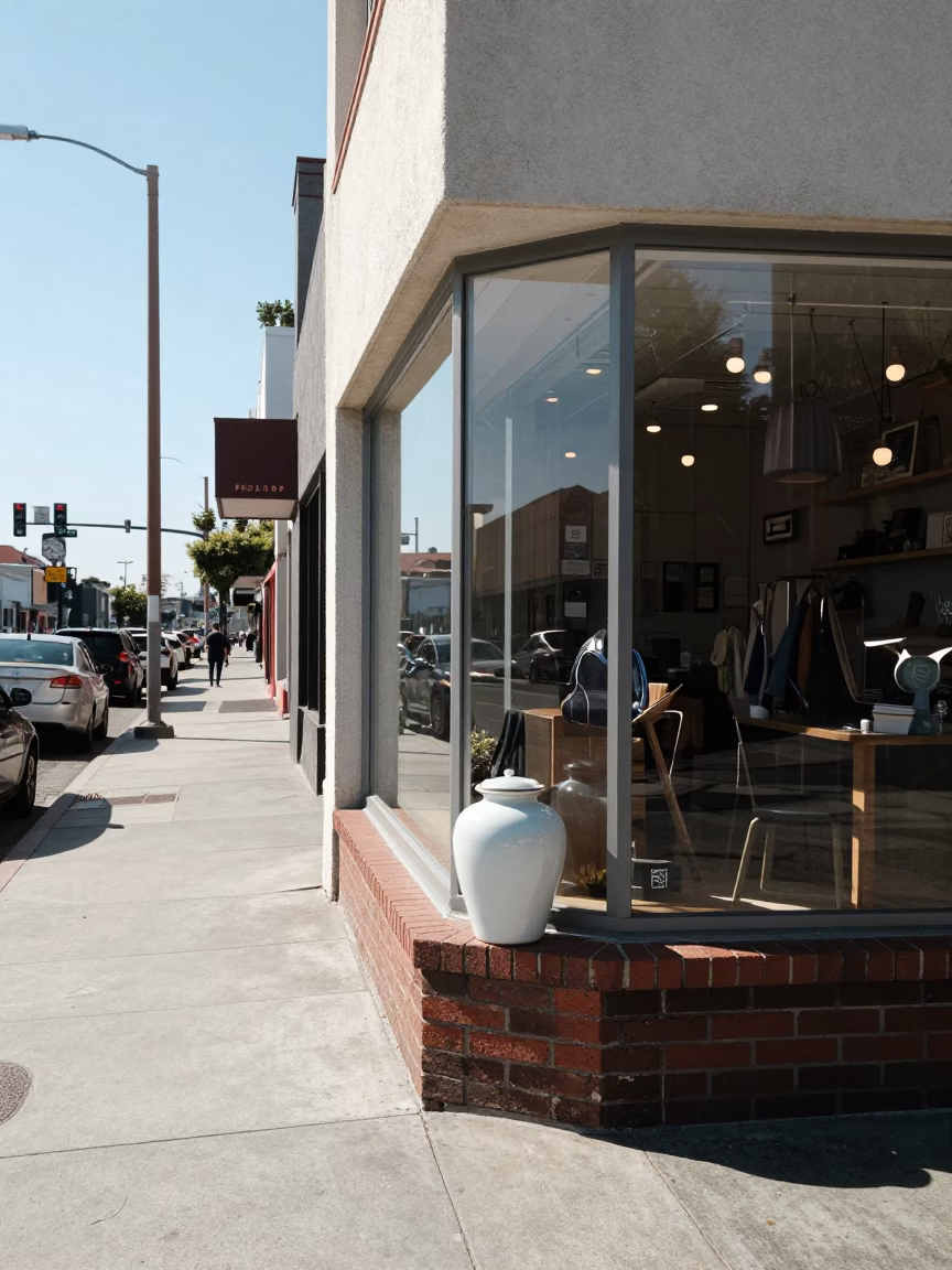 Late Morning Light on Street Corner in Los Angeles in in Los Angeles, California, United States