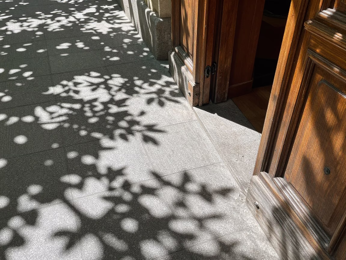 Late Morning Light on Tiled Floor in Bilbao in in Bilbao, Spain