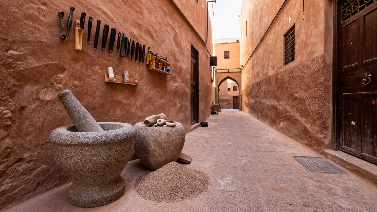 Late Morning Light on Workspace in Marrakech in in Marrakech, Morocco