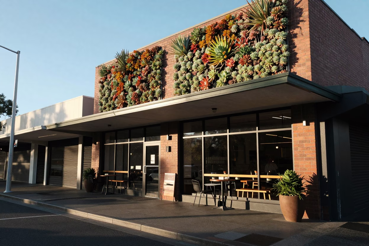Late Morning Street Scene in Adelaide South Australia with Cafe Exterior in in Adelaide, South Australia, Australia