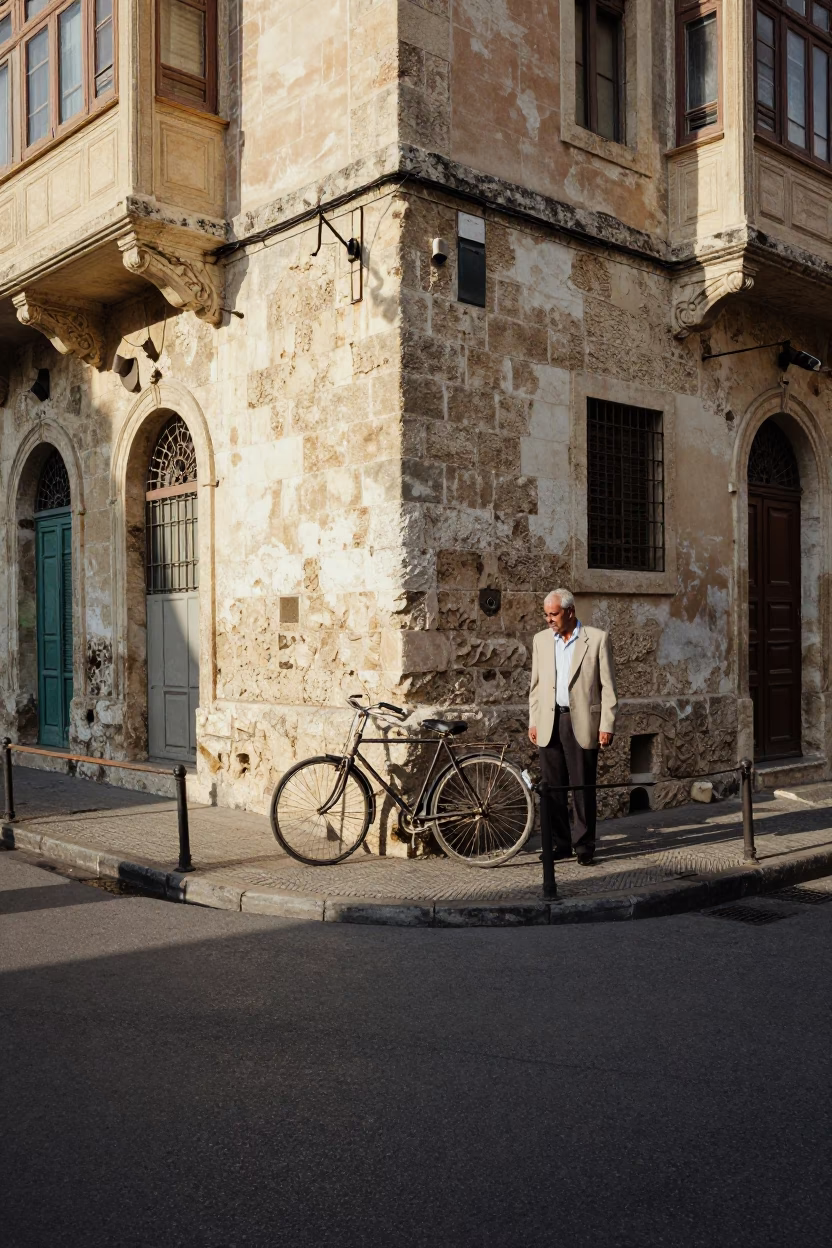 Late Morning Street Scene in Alexandria Egypt with Vintage Details and Local Life in in Alexandria, Egypt