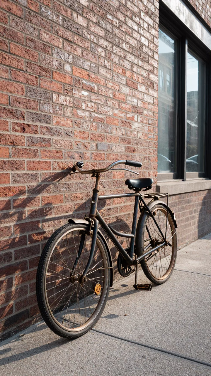 Late Morning Street Scene in Chicago Illinois with Vintage Bicycle and Dish Towels in in Chicago, Illinois, United States