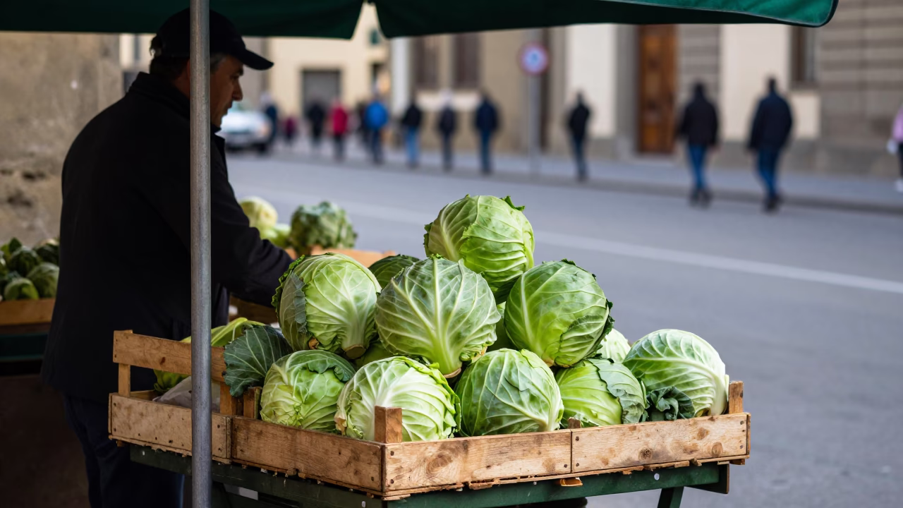 Late Morning Street Scene in Florence Italy with Local Market Produce and Plaster Walls in in Florence, Italy