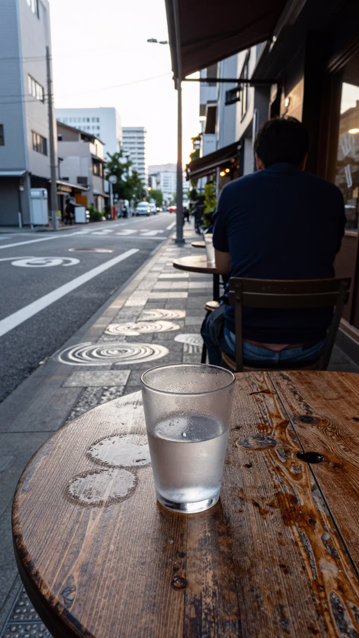 Late Morning Street Scene in Fukuoka Japan with Water Rings and Butter Knife in in Fukuoka, Japan