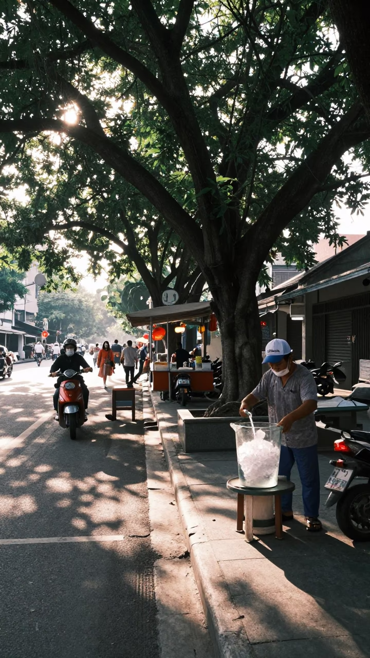 Late Morning Street Scene in Kaohsiung Taiwan with Vintage Elements in in Kaohsiung, Taiwan