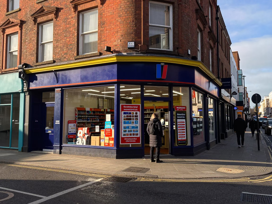 Late Morning Street Scene in Liverpool United Kingdom with Local Shop Display in in Liverpool, United Kingdom