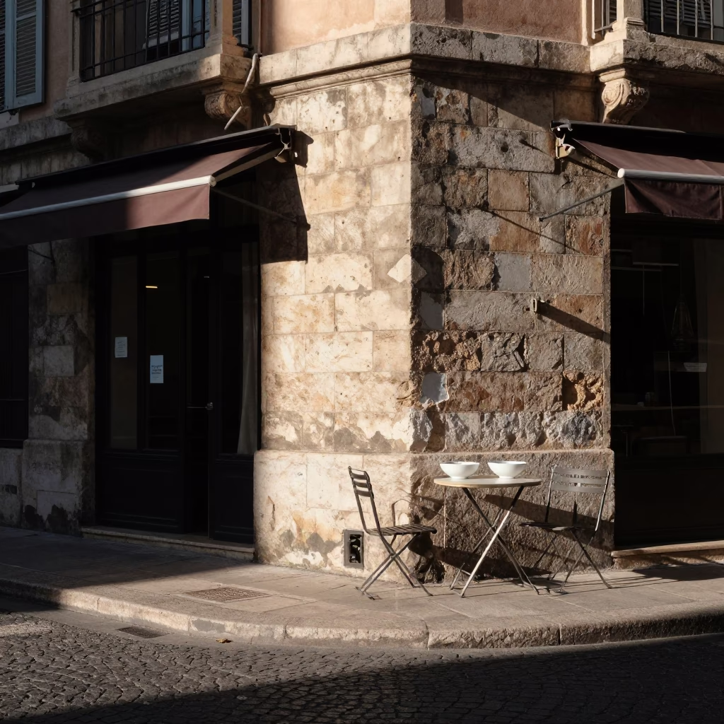 Late Morning Street Scene in Marseille with Soup Bowls and Local Life in in Marseille, France