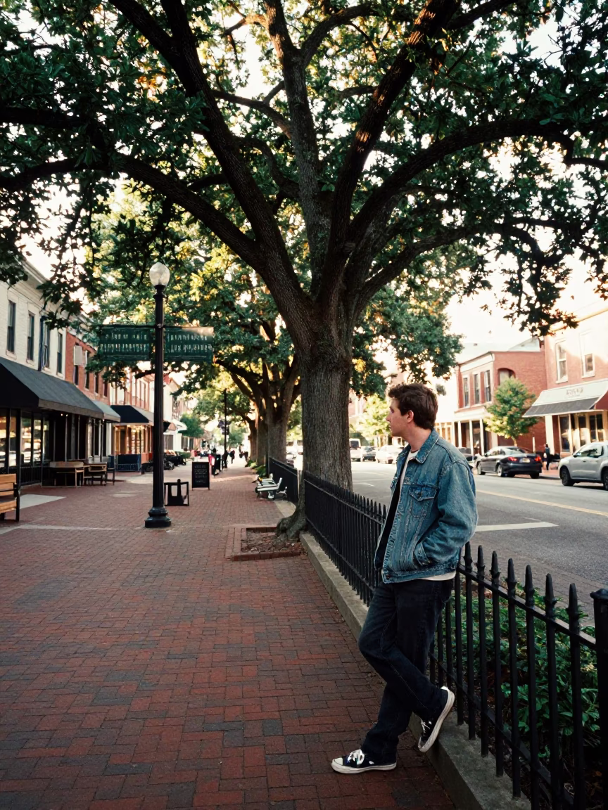 Late Morning Street Scene in Nashville Tennessee with Local Details in in Nashville, Tennessee, United States