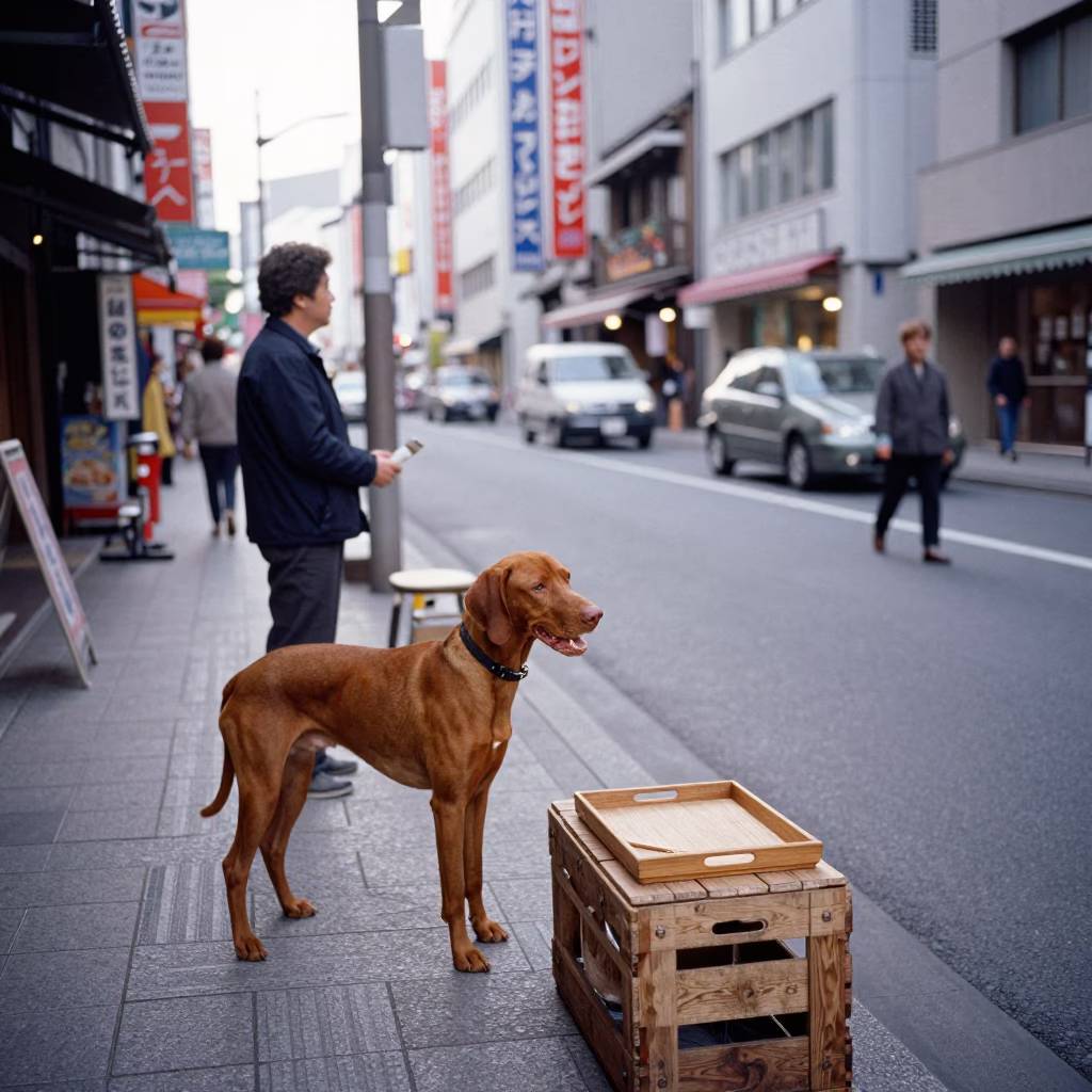 Late Morning Street Scene in Osaka Japan with Colorful Local Details in in Osaka, Japan