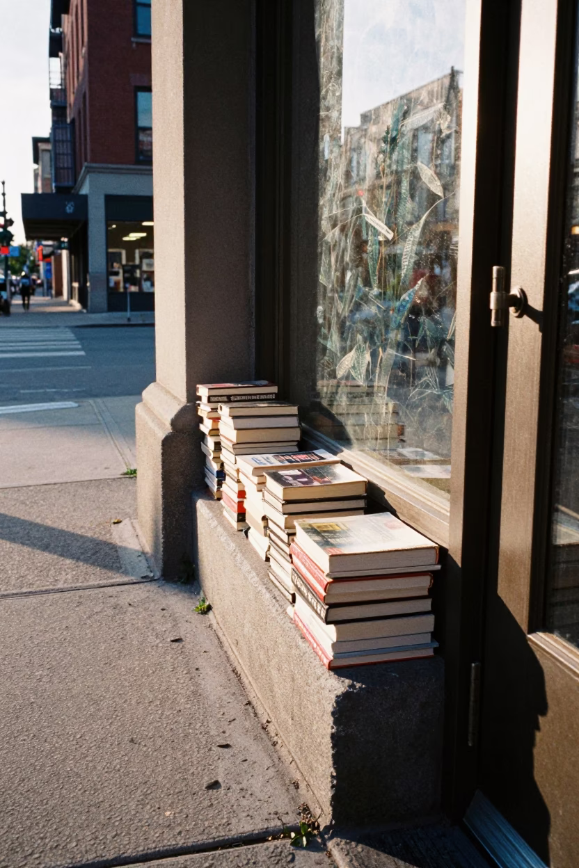 Late Morning Street Scene in Toronto Ontario with Books and Window Light in in Toronto, Ontario, Canada