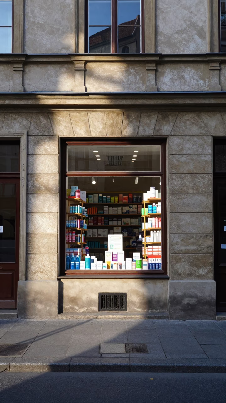 Late Morning Sunlight and Cobalt Chemistry in Krakow Poland Street Scene in in Krakow, Poland