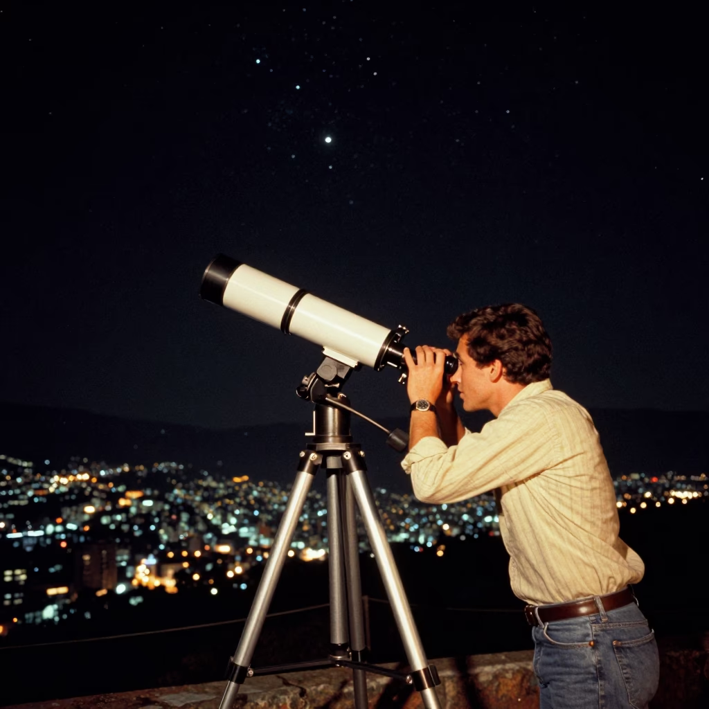 Late Night Astronomy in Medellin Colombia Under Deep Night Sky in in Medellin, Colombia
