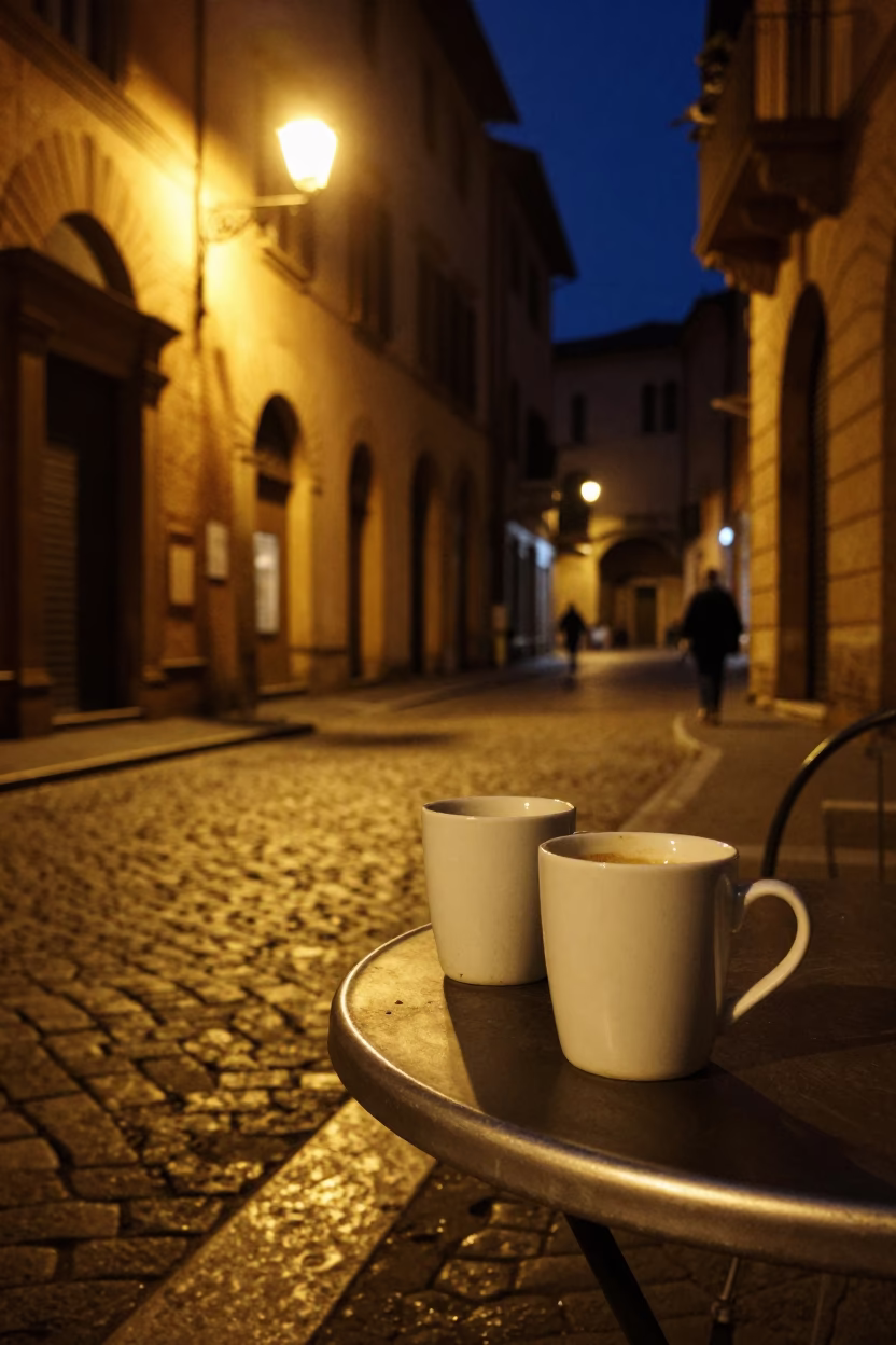 Late Night Bologna Street Corner Coffee Mugs and Urban Life in in Bologna, Italy