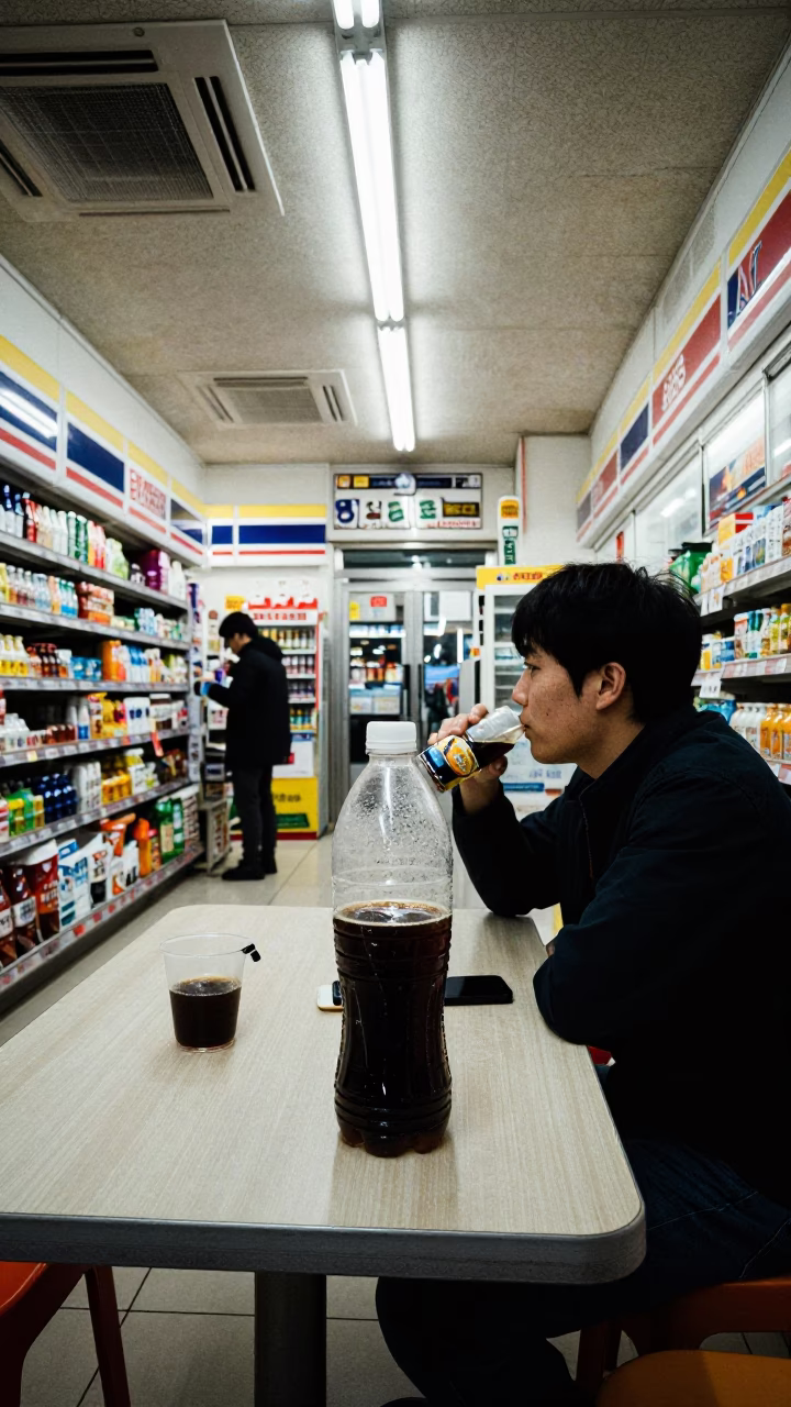 Late Night Convenience Store Interior in Busan South Korea with Coffee and Receipts in in Busan, South Korea