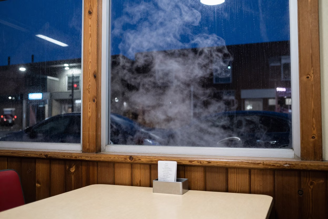 Late Night Diner Interior with Steam and Wooden Details in Toronto Ontario in in Toronto, Ontario, Canada