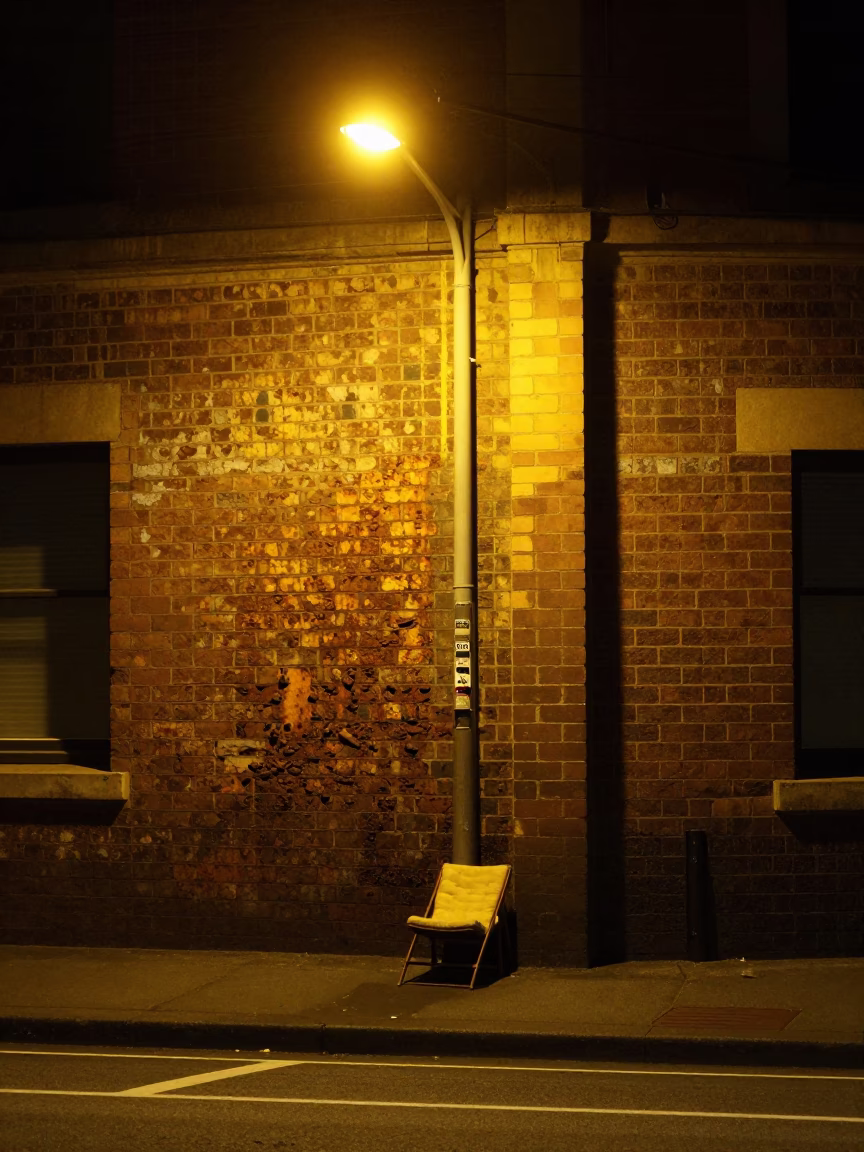 Late Night Hobart Street Scene with Rust and Urban Decay in Tasmania in in Hobart, Tasmania, Australia