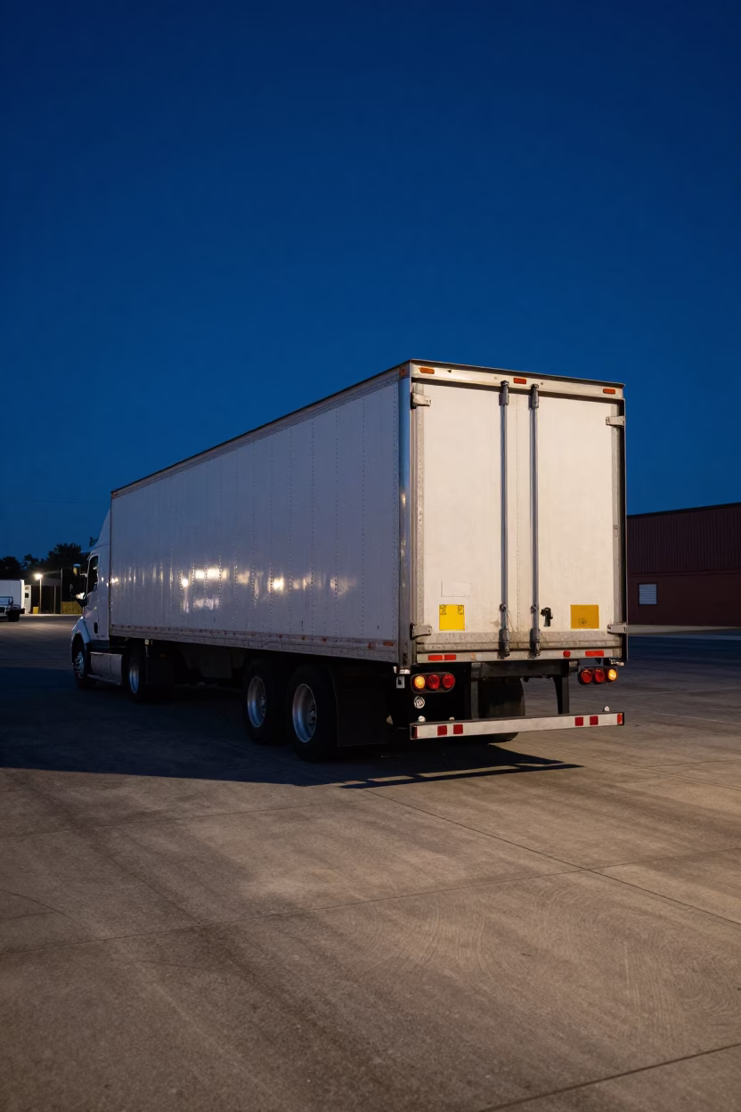 Late Night Loading Dock Scene with Semi-Trailer in Nashville Tennessee Urban Industrial Area in in Nashville, Tennessee, United States