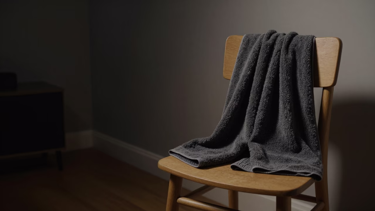 Late Night London Flat Interior with Drying Towels and Wool Scarves in in London, United Kingdom