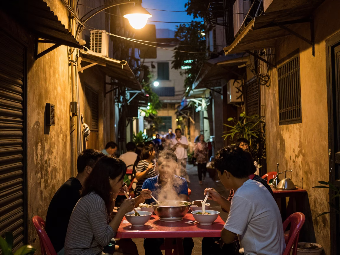 Late-night Pho in Hanoi in in Hanoi, Vietnam