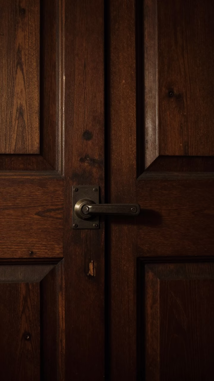 Late Night San Francisco Apartment Interior with Iron Deadbolt and Shoebox in in San Francisco, California, United States
