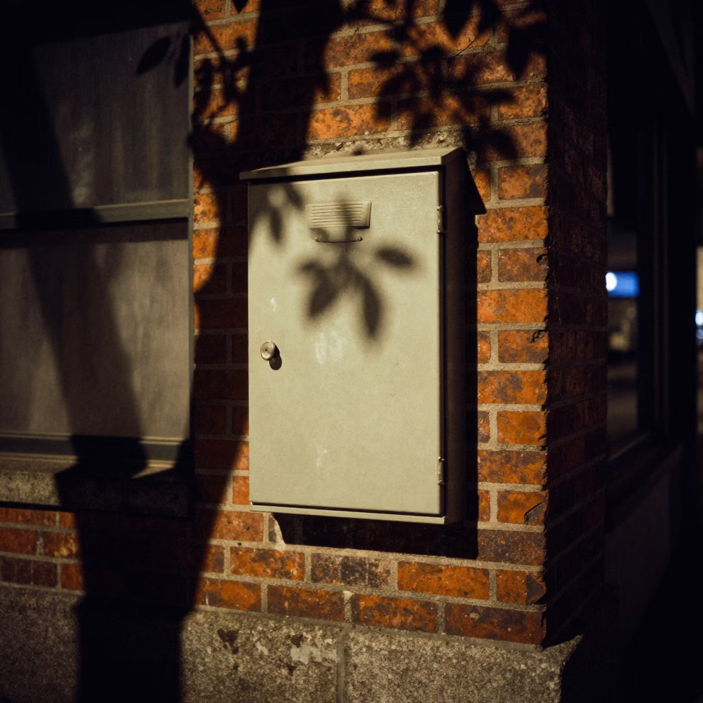 Late Night San Francisco Street Scene with Dappled Shadows and Urban Details in in San Francisco, California, United States