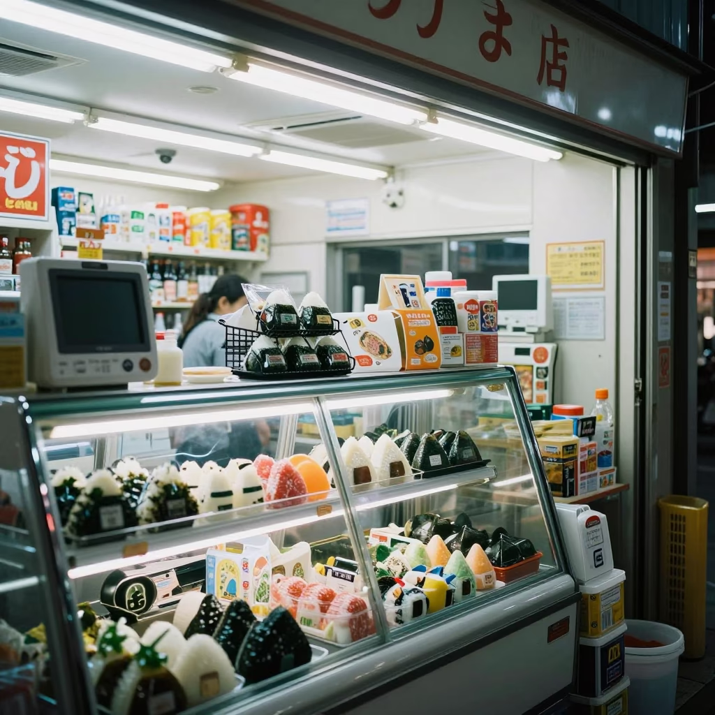 Late Night Tokyo Convenience Store Interior with Dish Rack and Shaving Brush in in Tokyo, Japan