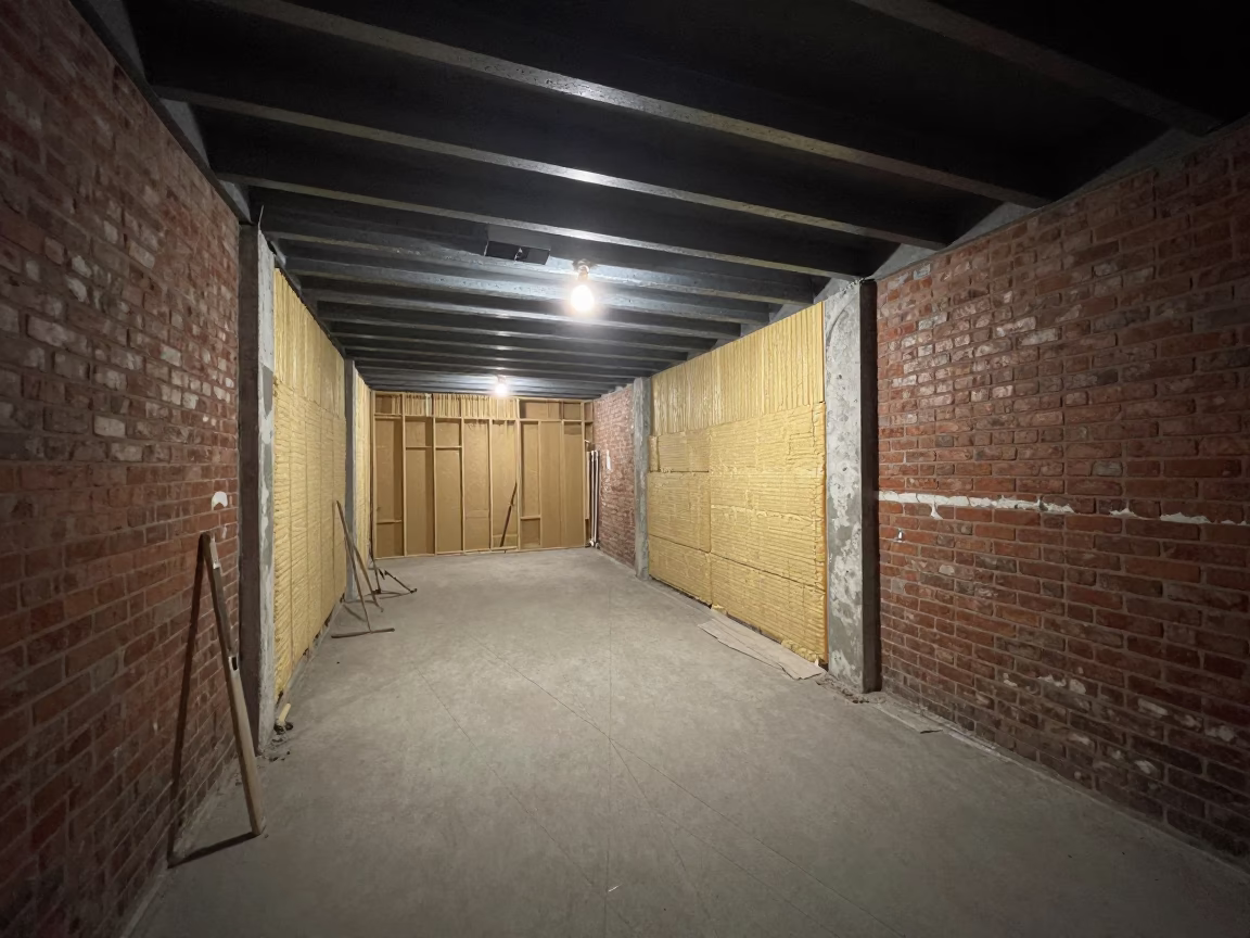Late Night Vienna Interior Renovation with Insulation and Steel Details in in Vienna, Austria