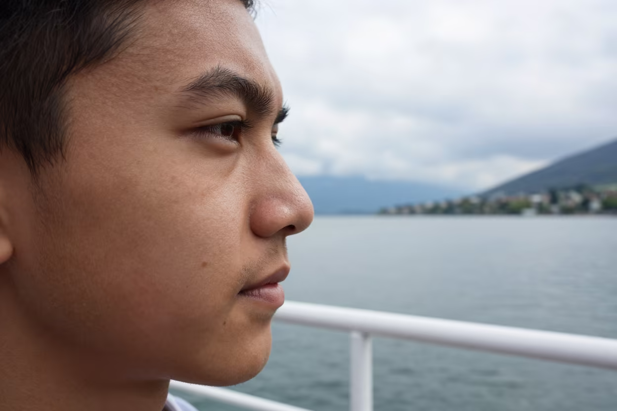 Late Summer Portrait Near Annecy Ferry Railing in near Annecy