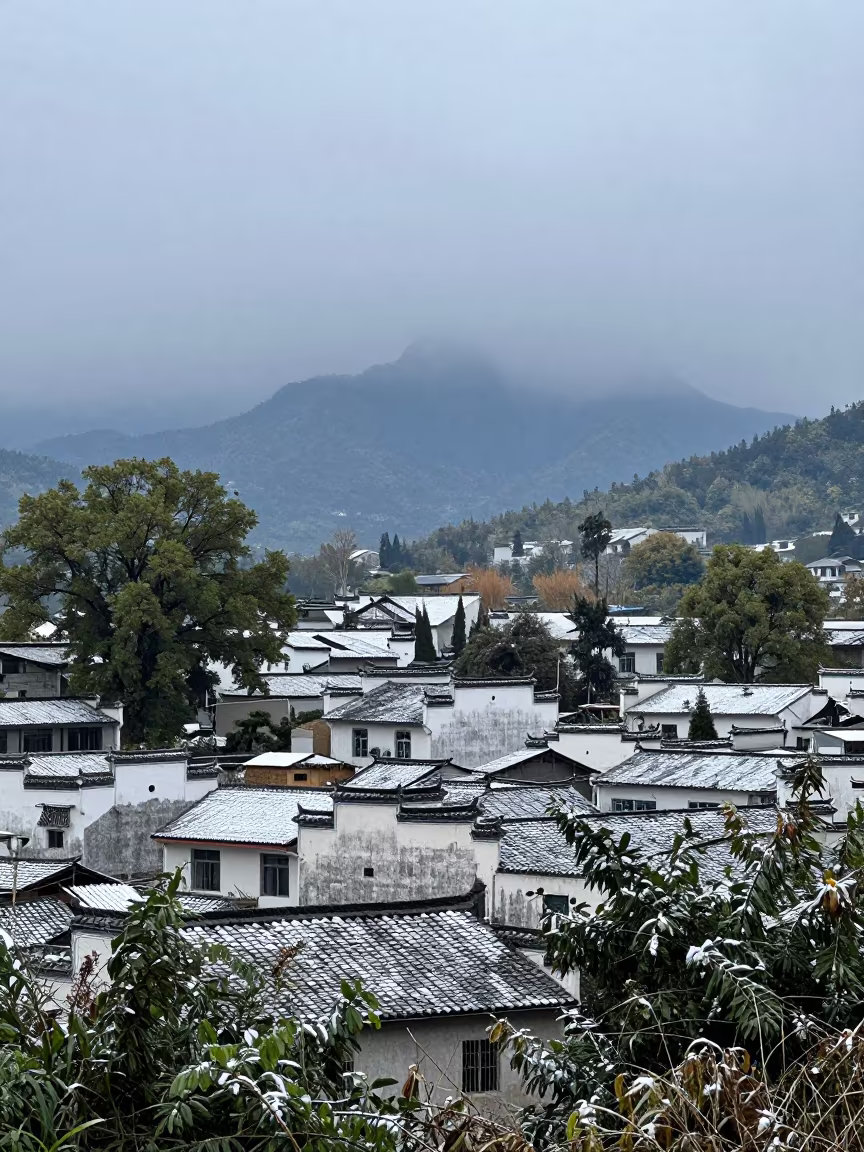 Late Summer Snowfall Over Anhui Thunderheads in over a horizon of stacked thunderheads in Anhui