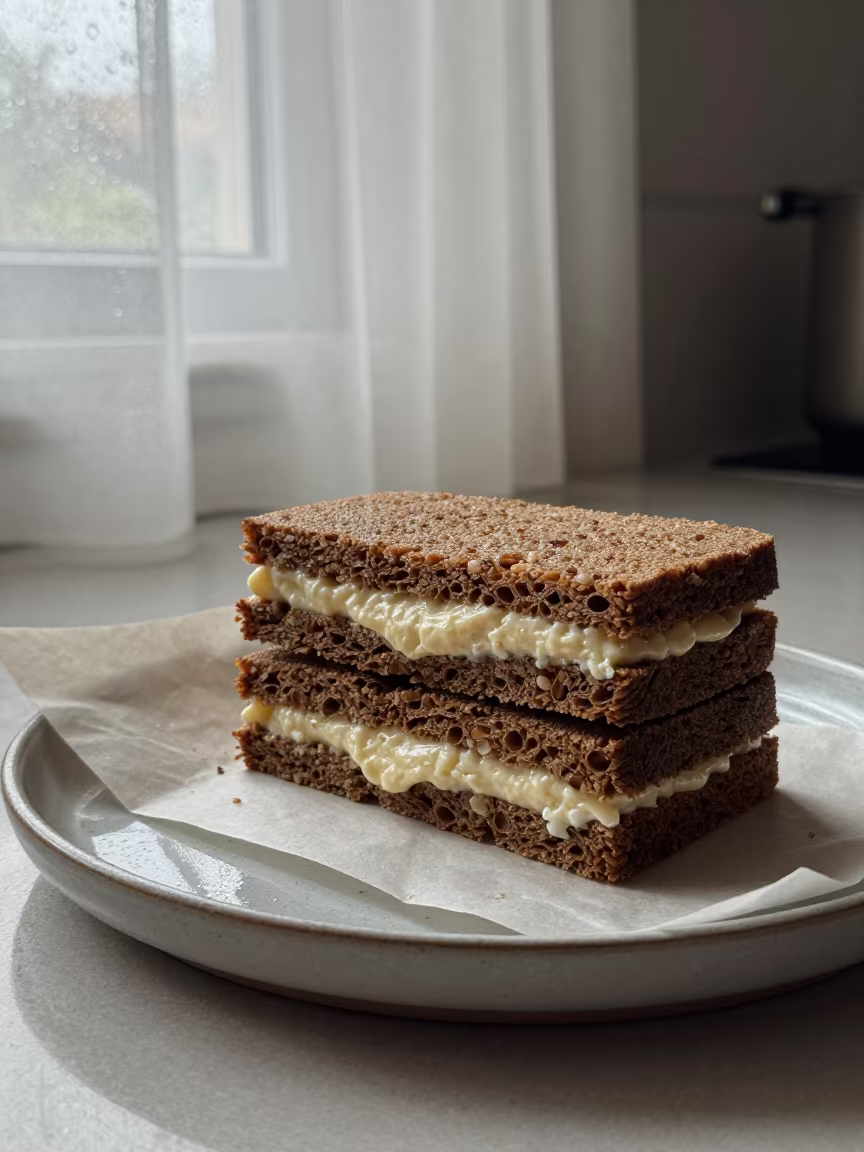 Latvian Rye Bread Dessert on Tray in Thu Duc in on a parchment-lined pastry tray in Thủ Đức