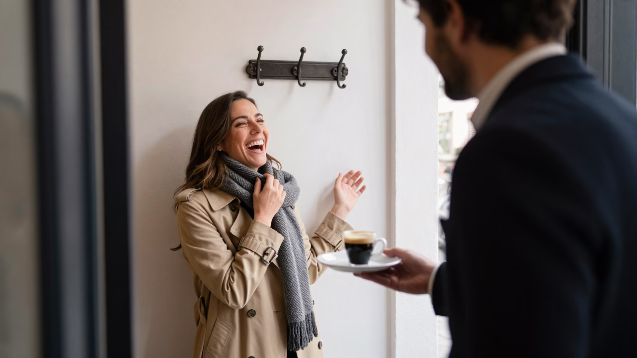 Laughing Customer in Buenos Aires in in Buenos Aires, Argentina