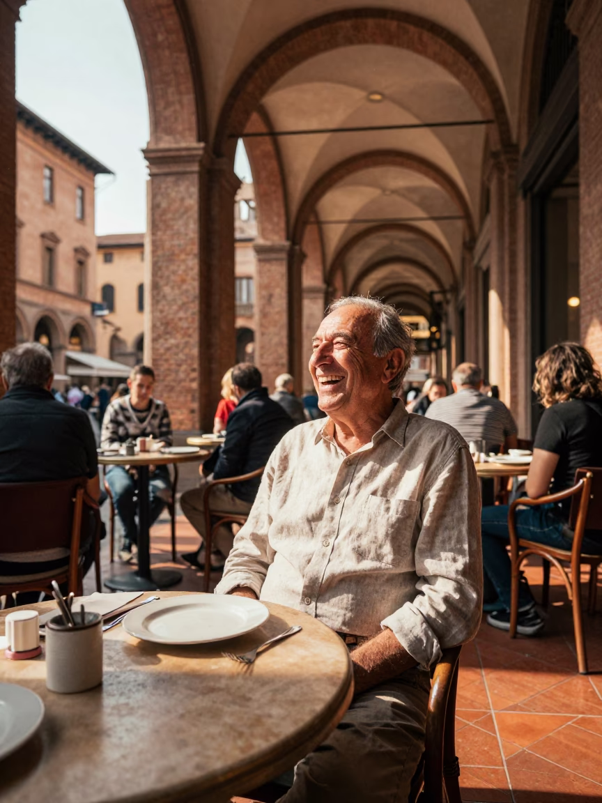 Laughing Man in Bologna in in Bologna, Italy