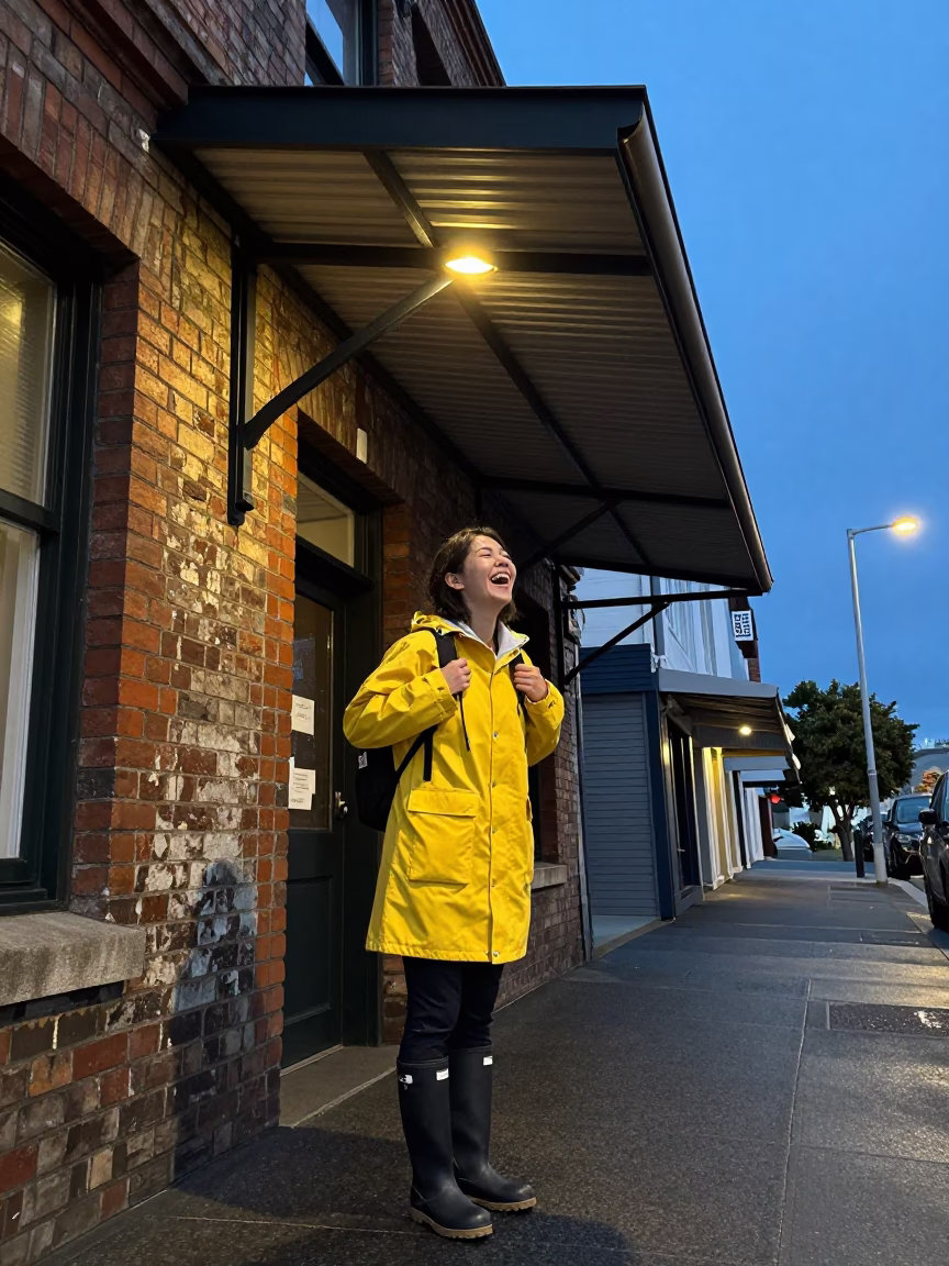 Laughing Woman in Wellington in in Wellington, New Zealand