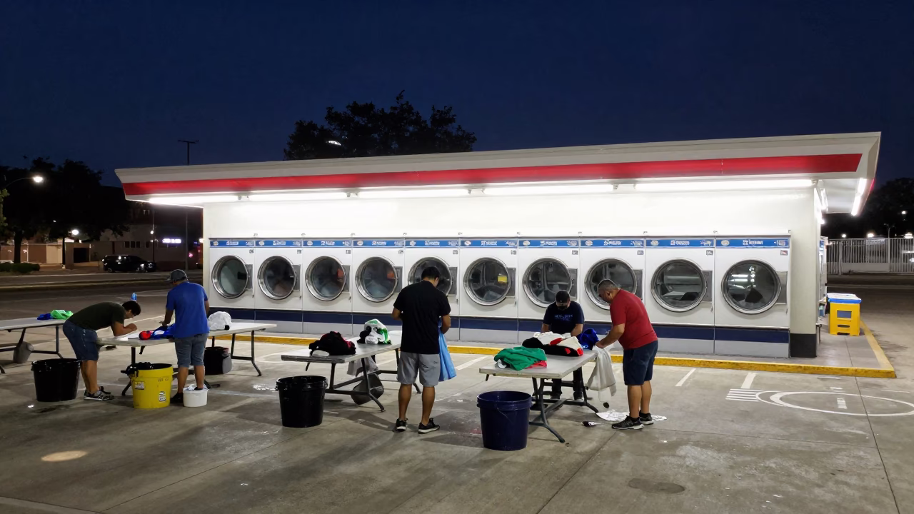 Laundromat Patrons in Austin in in Austin, Texas, United States