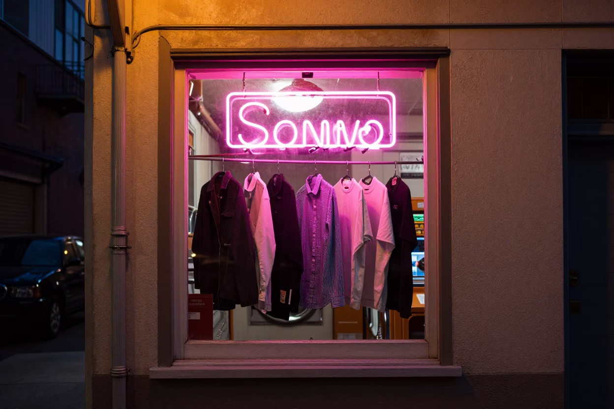 Laundromat Window in San Francisco in in San Francisco, California, United States