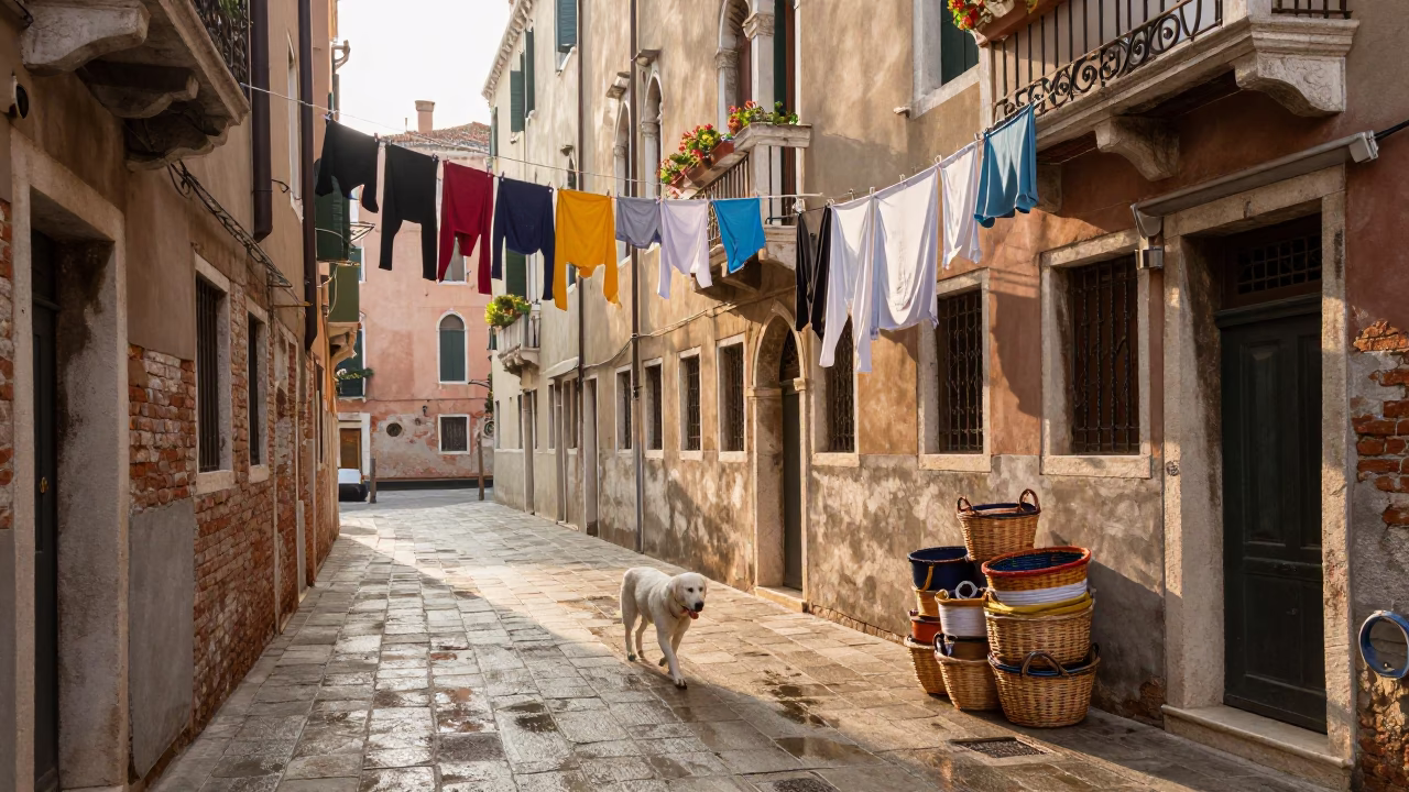 Laundry Alley in Venice in in Venice, Italy