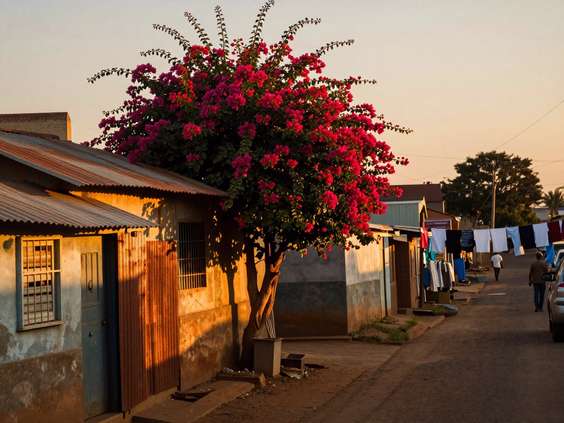 Laundry at Golden Hour in Durban in in Durban, South Africa