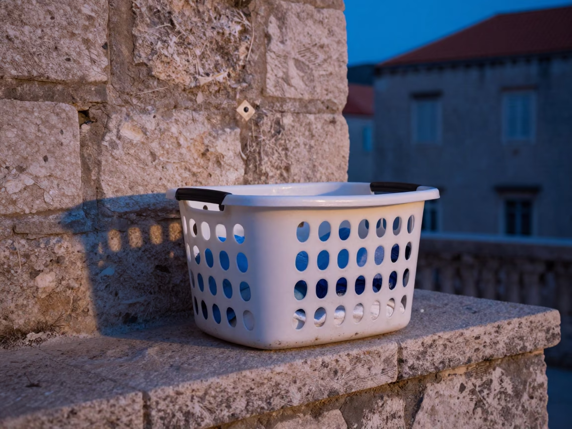 Laundry Basket in Dubrovnik at The Last Blue Light Of Evening in in Dubrovnik, Croatia