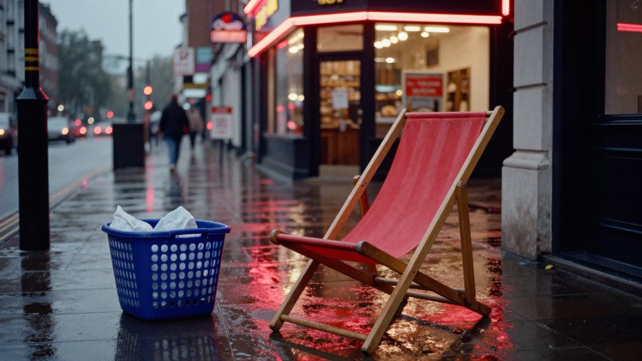 Laundry Basket in London at Dusk Light in in London, United Kingdom