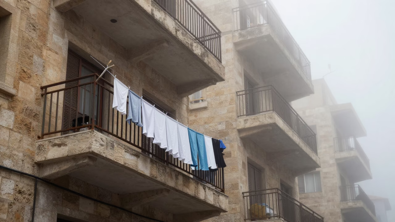 Laundry Drying in Beirut in in Beirut, Lebanon