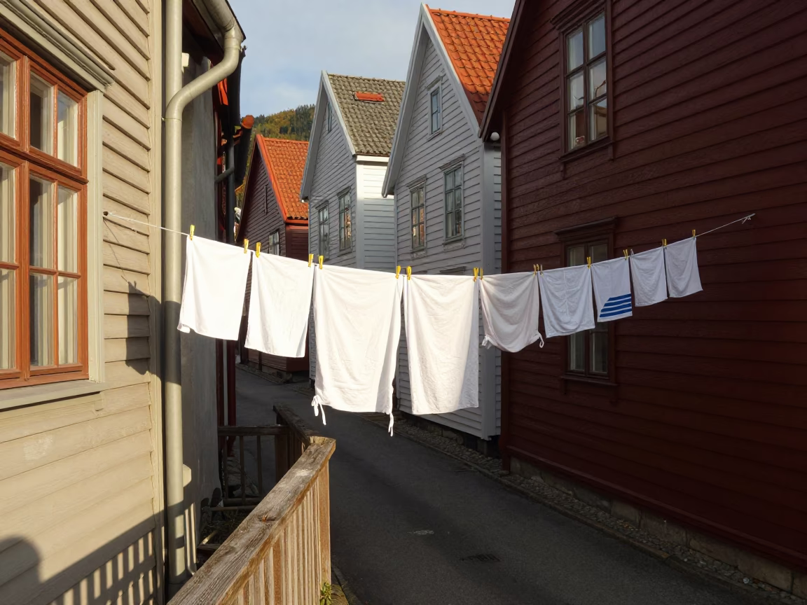 Laundry Drying in Bergen in in Bergen, Norway
